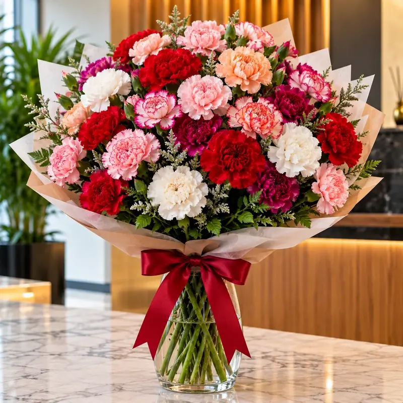 Mixed Carnation Corporate Desk Bouquet image by MJflowers