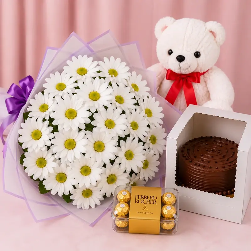 MJflowers Daisies gift package