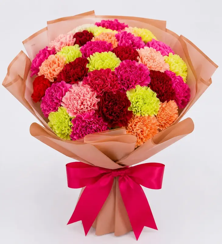 MJflowers Mixed Carnation Bouquet
