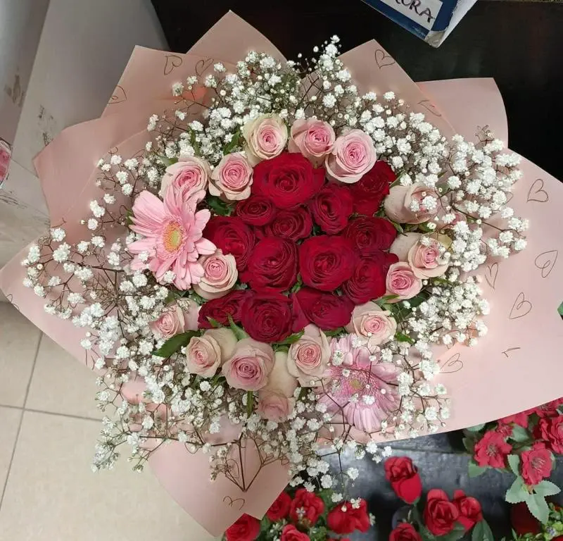Luxury bloom red and pink roses image by MJflowers